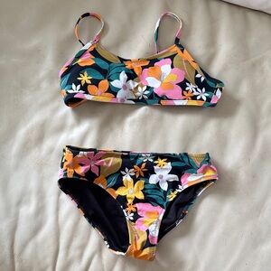Volcom Kids Floral Bikini - Black and Multicolor